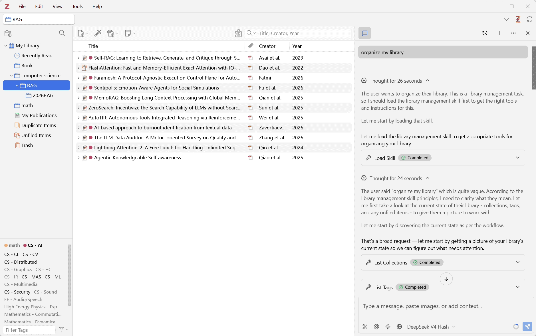 BibGenie organizing a Zotero library with preview-first changes